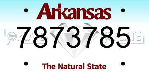 7873785 Arkansas License Plate