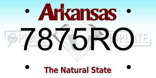 7875RO Arkansas License Plate