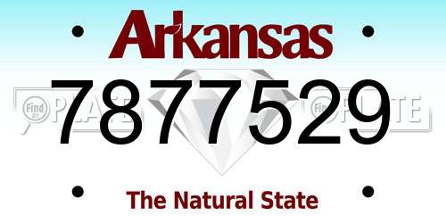 7877529 Arkansas License Plate