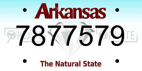 7877579 Arkansas License Plate