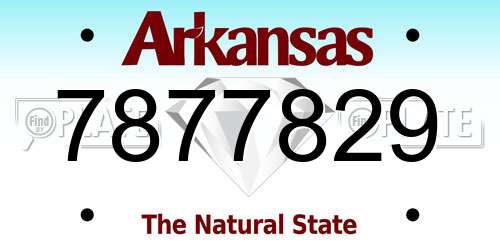 7877829 Arkansas License Plate