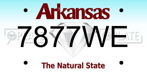 7877WE Arkansas License Plate