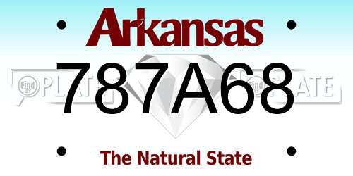 787A68 Arkansas License Plate
