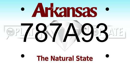 787A93 Arkansas License Plate