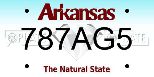 787AG5 Arkansas License Plate