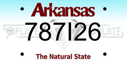 787I26 Arkansas License Plate