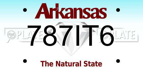 787IT6 Arkansas License Plate