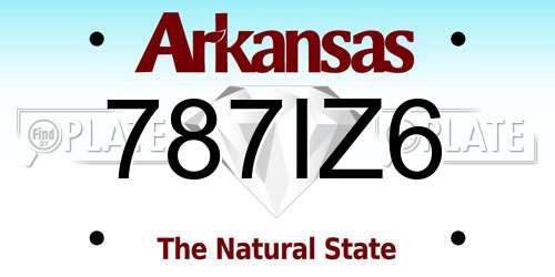 787IZ6 Arkansas License Plate