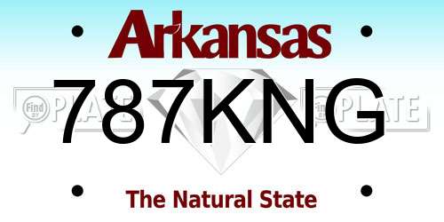 787KNG Arkansas License Plate