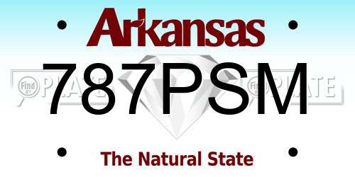 787PSM Arkansas License Plate