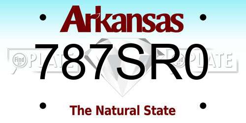 787SR0 Arkansas License Plate