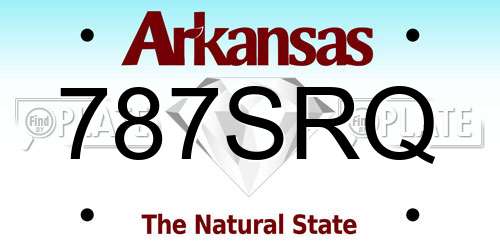 787SRQ Arkansas License Plate