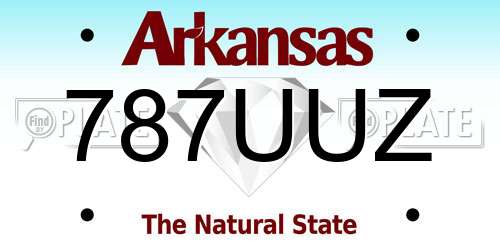 787UUZ Arkansas License Plate