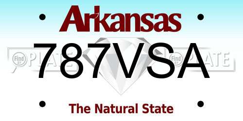 787VSA Arkansas License Plate