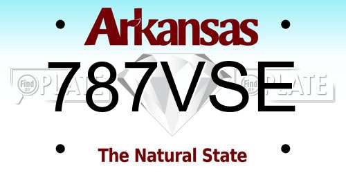 787VSE Arkansas License Plate