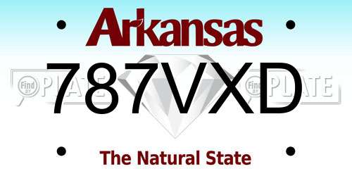 787VXD Arkansas License Plate