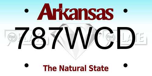 787WCD Arkansas License Plate
