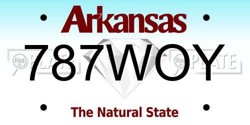 787WOY Arkansas License Plate