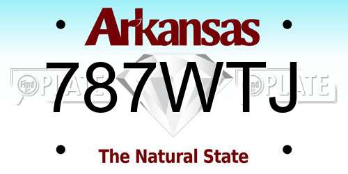 787WTJ Arkansas License Plate