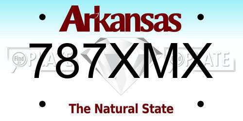 787XMX Arkansas License Plate