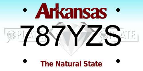 787YZS Arkansas License Plate