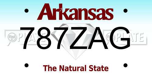 787ZAG Arkansas License Plate