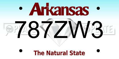 787ZW3 Arkansas License Plate