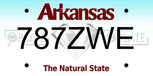 787ZWE Arkansas License Plate