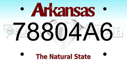 78804A6 Arkansas License Plate