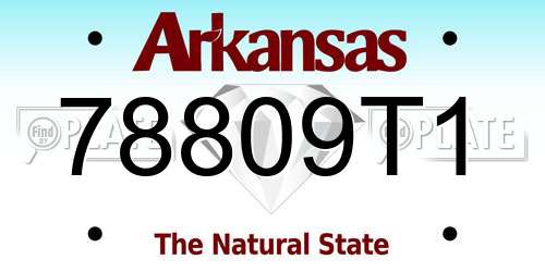 78809T1 Arkansas License Plate