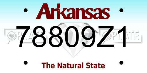 78809Z1 Arkansas License Plate
