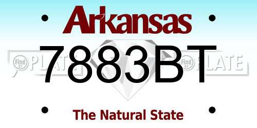 7883BT Arkansas License Plate