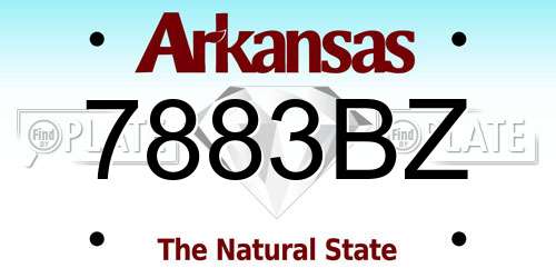 7883BZ Arkansas License Plate