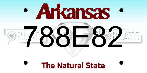 788E82 Arkansas License Plate