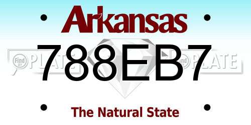 788EB7 Arkansas License Plate