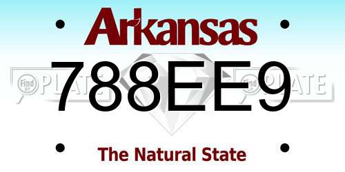 788EE9 Arkansas License Plate