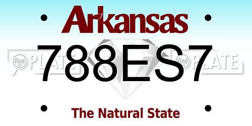 788ES7 Arkansas License Plate