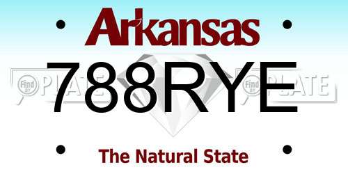 788RYE Arkansas License Plate
