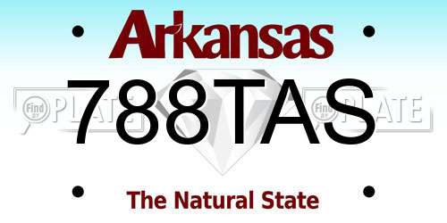 788TAS Arkansas License Plate