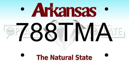 788TMA Arkansas License Plate