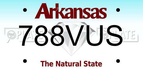 788VUS Arkansas License Plate