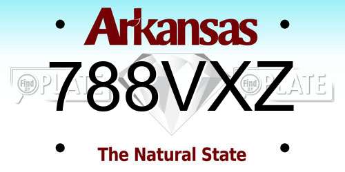 788VXZ Arkansas License Plate