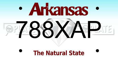 788XAP Arkansas License Plate