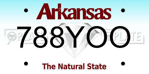 788YOO Arkansas License Plate