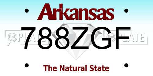 788ZGF Arkansas License Plate
