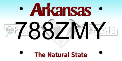 788ZMY Arkansas License Plate