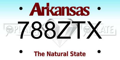 788ZTX Arkansas License Plate