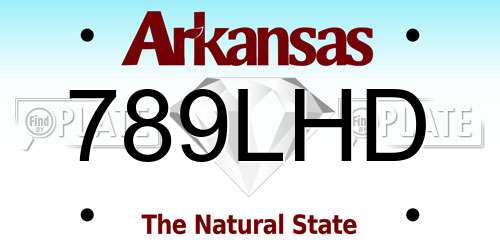 789LHD Arkansas License Plate