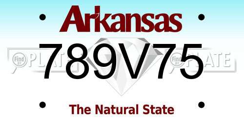 789V75 Arkansas License Plate