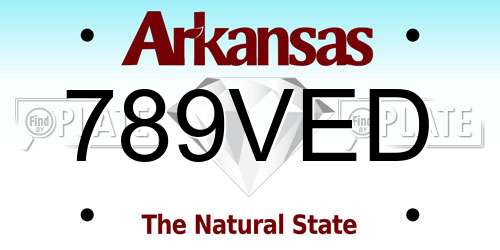 789VED Arkansas License Plate